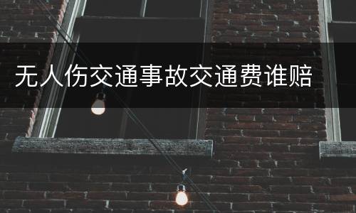 无人伤交通事故交通费谁赔