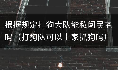 根据规定打狗大队能私闯民宅吗（打狗队可以上家抓狗吗）
