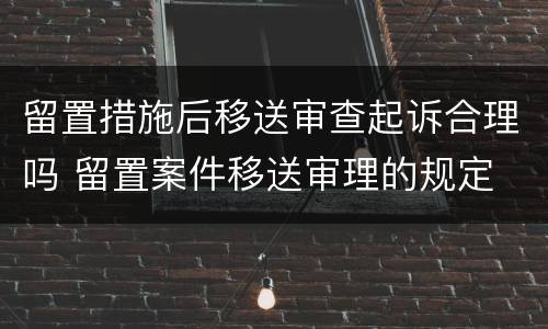 留置措施后移送审查起诉合理吗 留置案件移送审理的规定