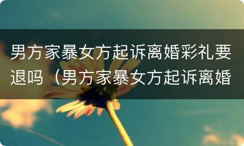 男方家暴女方起诉离婚彩礼要退吗（男方家暴女方起诉离婚彩礼要退吗）