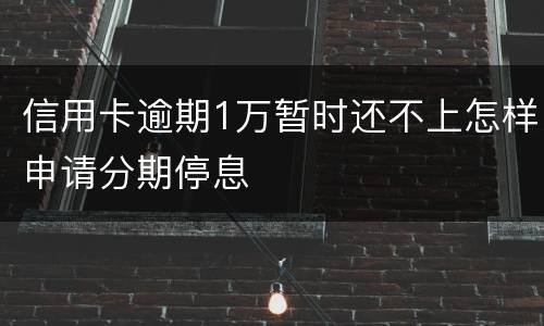 信用卡逾期1万暂时还不上怎样申请分期停息