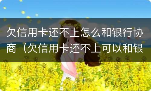 欠信用卡还不上怎么和银行协商（欠信用卡还不上可以和银行协商吗）