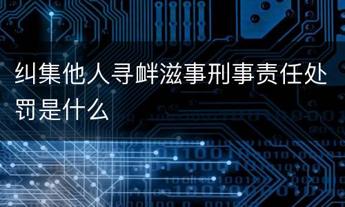 纠集他人寻衅滋事刑事责任处罚是什么