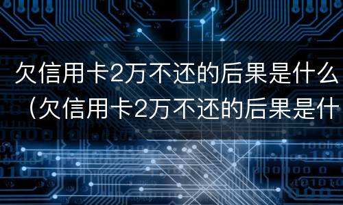 欠信用卡2万不还的后果是什么（欠信用卡2万不还的后果是什么样）