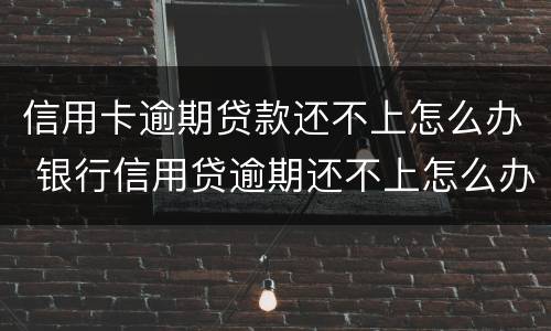 信用卡逾期贷款还不上怎么办 银行信用贷逾期还不上怎么办