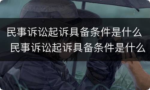 民事诉讼起诉具备条件是什么 民事诉讼起诉具备条件是什么意思