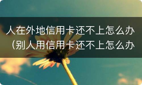 人在外地信用卡还不上怎么办（别人用信用卡还不上怎么办）