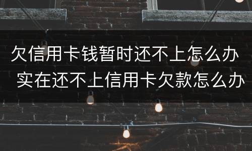 欠信用卡钱暂时还不上怎么办 实在还不上信用卡欠款怎么办