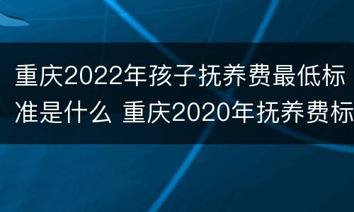 重庆2022年孩子抚养费最低标准是什么 重庆2020年抚养费标准