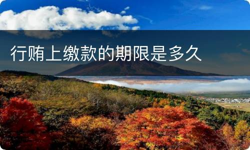 行贿上缴款的期限是多久