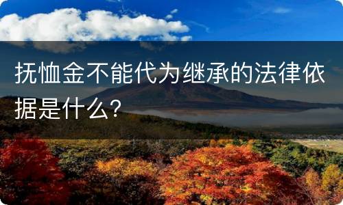 抚恤金不能代为继承的法律依据是什么？