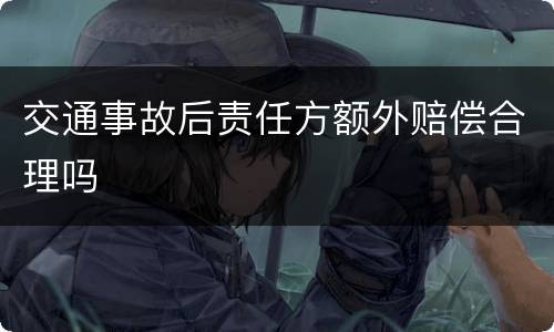 交通事故后责任方额外赔偿合理吗
