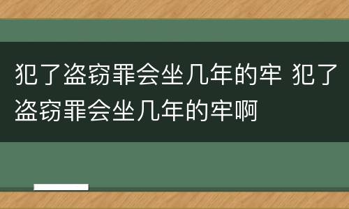 犯了盗窃罪会坐几年的牢 犯了盗窃罪会坐几年的牢啊
