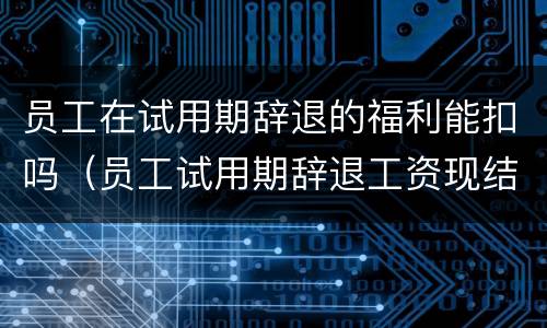 员工在试用期辞退的福利能扣吗（员工试用期辞退工资现结吗）