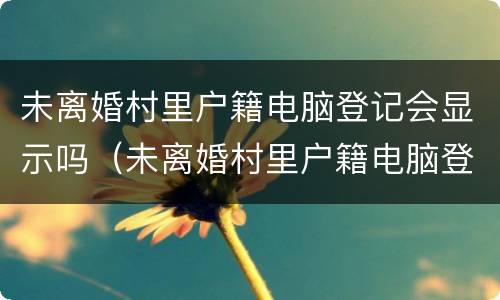 未离婚村里户籍电脑登记会显示吗（未离婚村里户籍电脑登记会显示吗怎么办）