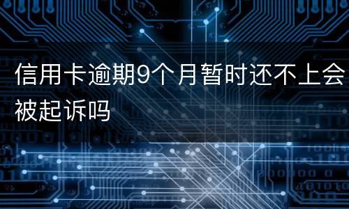 信用卡逾期9个月暂时还不上会被起诉吗