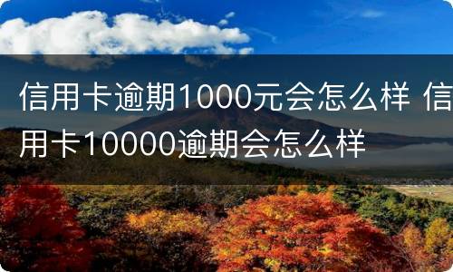 信用卡逾期1000元会怎么样 信用卡10000逾期会怎么样