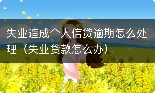 失业造成个人信贷逾期怎么处理（失业贷款怎么办）
