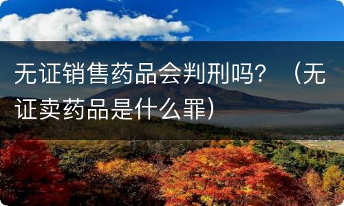 无证销售药品会判刑吗？（无证卖药品是什么罪）