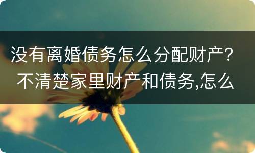 没有离婚债务怎么分配财产？ 不清楚家里财产和债务,怎么离婚