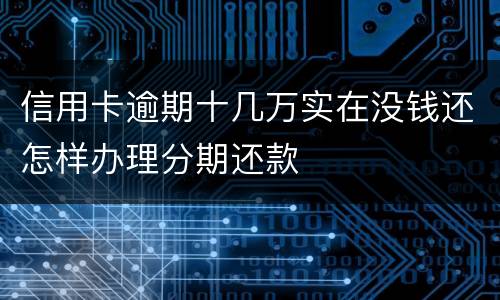 信用卡逾期十几万实在没钱还怎样办理分期还款