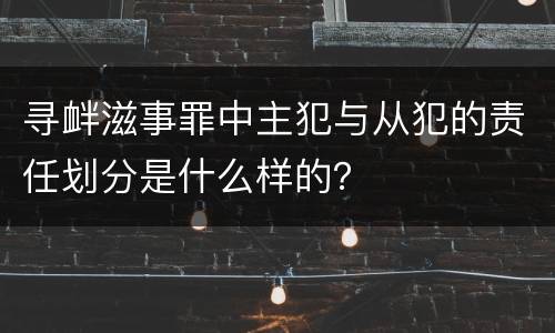 寻衅滋事罪中主犯与从犯的责任划分是什么样的？