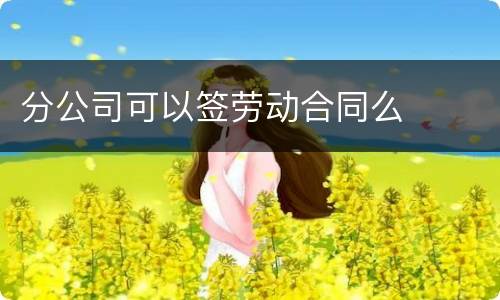 分公司可以签劳动合同么