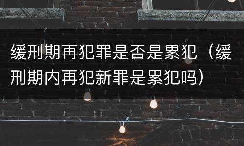 缓刑期再犯罪是否是累犯（缓刑期内再犯新罪是累犯吗）