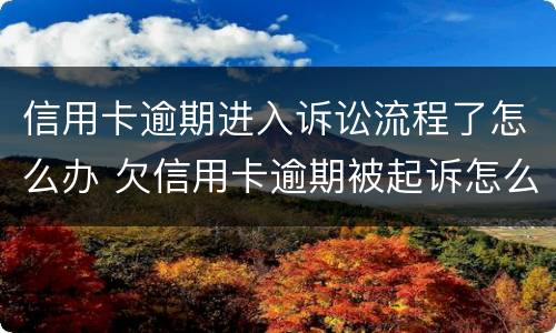 信用卡逾期进入诉讼流程了怎么办 欠信用卡逾期被起诉怎么办
