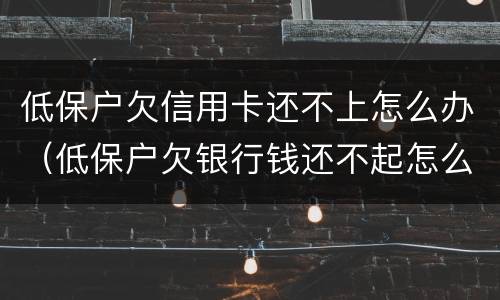 低保户欠信用卡还不上怎么办（低保户欠银行钱还不起怎么办）