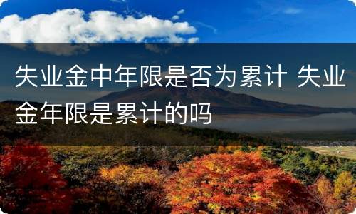 失业金中年限是否为累计 失业金年限是累计的吗