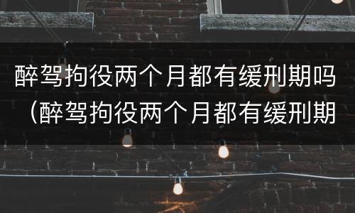 醉驾拘役两个月都有缓刑期吗（醉驾拘役两个月都有缓刑期吗怎么办）
