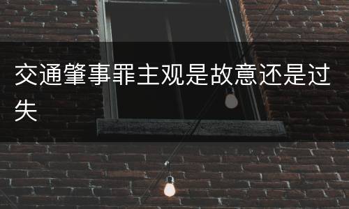 交通肇事罪主观是故意还是过失