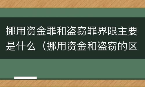 挪用资金罪和盗窃罪界限主要是什么（挪用资金和盗窃的区别）