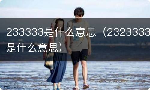 233333是什么意思（23233333是什么意思）