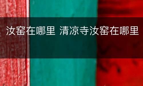 汝窑在哪里 清凉寺汝窑在哪里