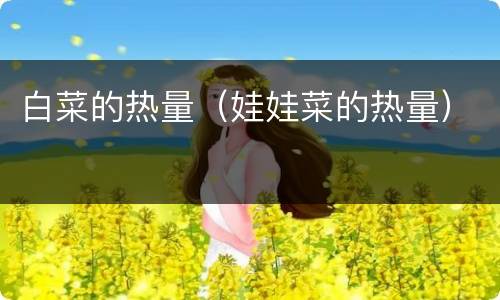 白菜的热量（娃娃菜的热量）