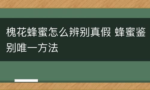 槐花蜂蜜怎么辨别真假 蜂蜜鉴别唯一方法