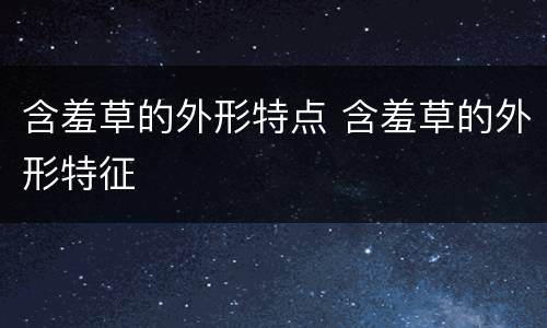 含羞草的外形特点 含羞草的外形特征