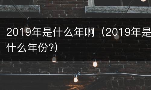 2019年是什么年啊（2019年是什么年份?）