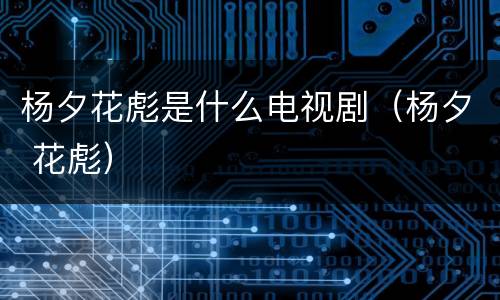 杨夕花彪是什么电视剧（杨夕 花彪）