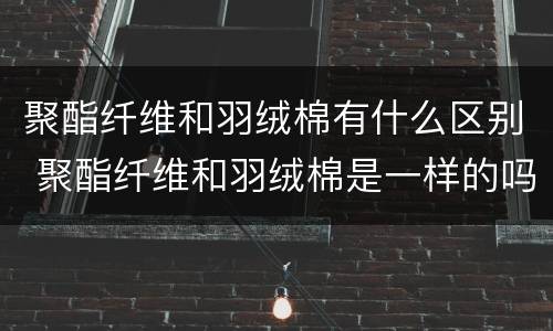 聚酯纤维和羽绒棉有什么区别 聚酯纤维和羽绒棉是一样的吗