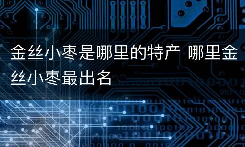 金丝小枣是哪里的特产 哪里金丝小枣最出名