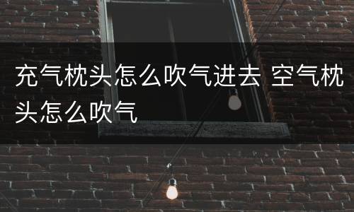 充气枕头怎么吹气进去 空气枕头怎么吹气