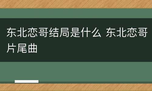 东北恋哥结局是什么 东北恋哥片尾曲
