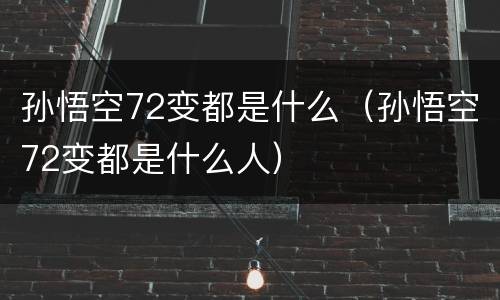 孙悟空72变都是什么（孙悟空72变都是什么人）