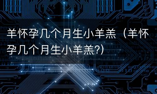 羊怀孕几个月生小羊羔（羊怀孕几个月生小羊羔?）