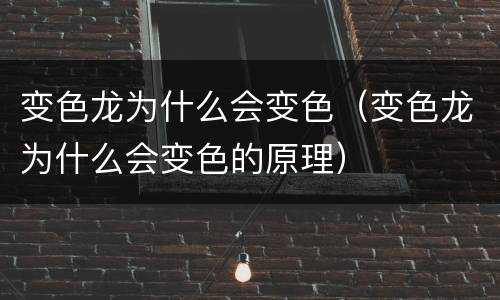 变色龙为什么会变色（变色龙为什么会变色的原理）