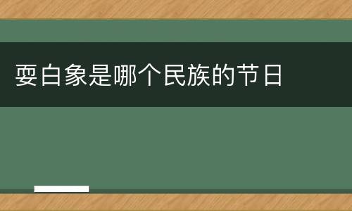 耍白象是哪个民族的节日