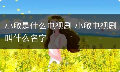 小敏是什么电视剧 小敏电视剧叫什么名字